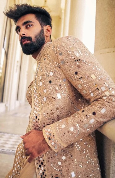 Mirror Tuxedo for men, ideal for engagement, sangeet, or reception looks