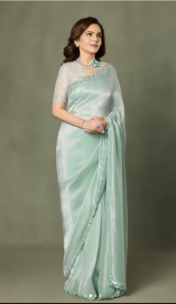 Tissue silk Mint green saree
wedding saree
Neeta Ambani saree
Kshkin