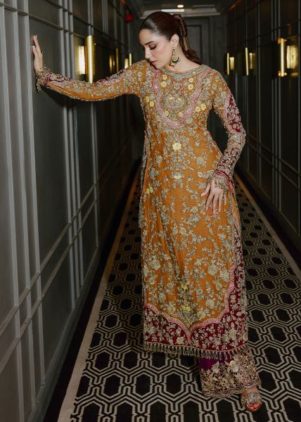 Luxury Hand Embroidered Suit with Velvet and Zardozi Work