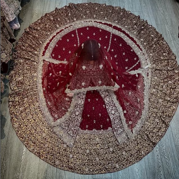 Pakistani bridal lehenga
red bridal lehenga