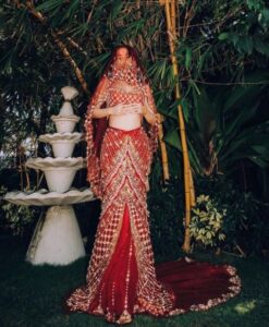 Pakistani Long Wedding Ready To wear Maxi Dress Stitched saree - DN-1065