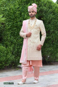 Wedding Groom Sherwani with Embroidery - DN-1634