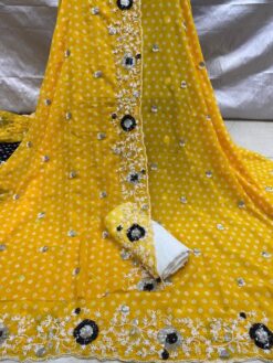 Yellow Georgeote Base Bandhani Suits Available On sale Price - DN-1099