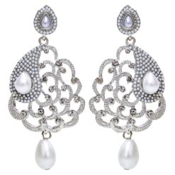 White silver Pearl designer Earring - DN-2025