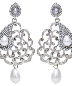White silver Pearl designer Earring - DN-2025
