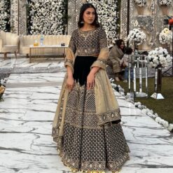 Black Designer Partywear and Wedding  Lehenga choli with Silver Embroidery - DN-1366