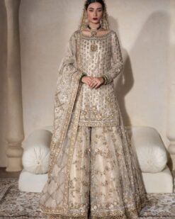 Designer Pakistani Partywear and Wedding Sharara with kameez and Embroidery Bespoke - DN-1117
