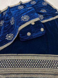Pakistani Style Valvet Crush Designer Unstitch suits - DN-1058