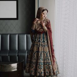 EMBROIDERED LONG BRIDAL ANARKALI WITH LEHENGA - DN-1900