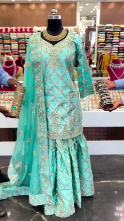Designer Pakistani wedding Garara with Embroidery - DN-1424