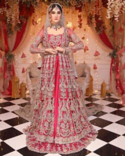 Paksitani Walima Long Split Anarkali With Lehenga and Embellishment - DN-1654