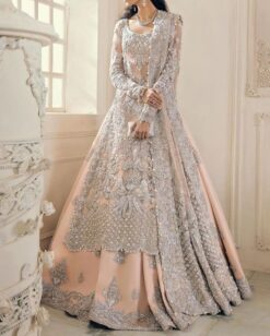 WEDDING LIGHT PEACH BRIDAL LEHENGA WITH EMBROIDERY TOP - DN-1979