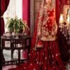 Bridal Red Heavy Handwork Sharara Set  Luxury Wedding Wear - DN-1002