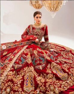 Latest Wedding Bridal Anarkali Bollywood Pakistani Red Gown ethnic gown - DN-1112