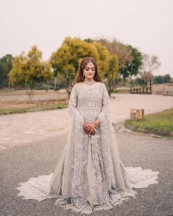 Designer Ivory Split Long trail Lehenga with Lehenga For Reception - DN-1593