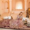 CLASSY PINK WEDDING LONG TRAIL LEHENGA WITH EMBROIDERY SPLIT KURTI - DN-1944