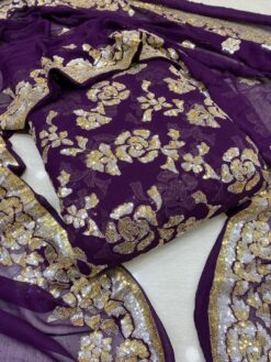 Geirgeote Kshkin Suits Designer Dupata Wedding Bridal Unstitch - DN-1090