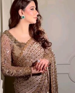 Golden Sequin Saree – Most Trending Luxury Ethnic Attire for Weddings & Parties DN - 3020
