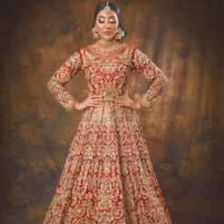 Tradition Indian Bridal Lehenga Choli with Golden Embroidery - DN-1465