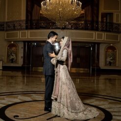 IVORY BRIDAL LONG TRAIL LEHENGA WITH ANARKALI AND EMBELLISHMENT - DN-1682