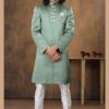 Reception sea green color groom sherwani - DN-2049