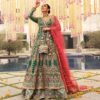 Designer Green Pakistani Bridal Anarkali with Skirt For Waleema - DN-1558