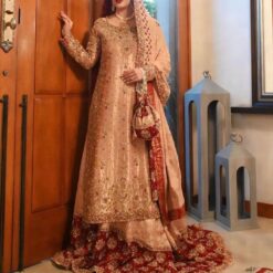 Designer Pakistani Wedding Long Trail  Lehenga with kurti and Embellishment - DN-1511