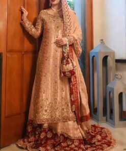 Designer Pakistani Wedding Long Trail  Lehenga with kurti and Embellishment - DN-1511