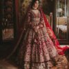 Maroon Classy Pakistani Designer Anarkali with Lehenga and Embellishment - DN-1436