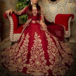 Classy Red Designer Indian Bridal lehenga choli with Embroidery Bespoke made to order - DN-1223