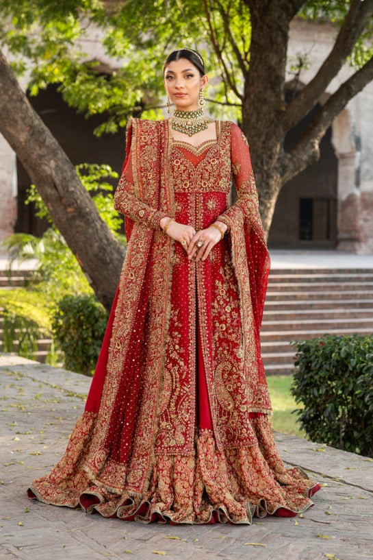 red bridal lehenga